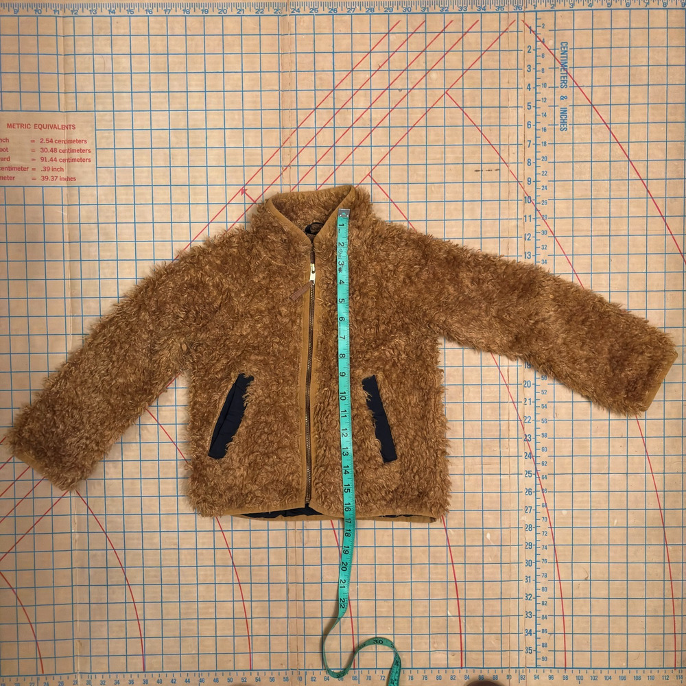 J. Crew Crewcuts kids brown sherpa coat size 4/5 with pockets for fall winter - Picture 5 of 8